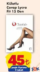 CHANTALE KÜLOTLU ÇORAP LYCRA FİT 15 DEN fiyat ve kampanya bilgisi